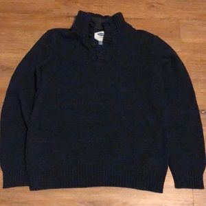 Dark Blue Button Up Sweater